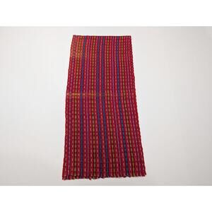 Red Colorful Stripe Woven Rectangular Scarf Hair